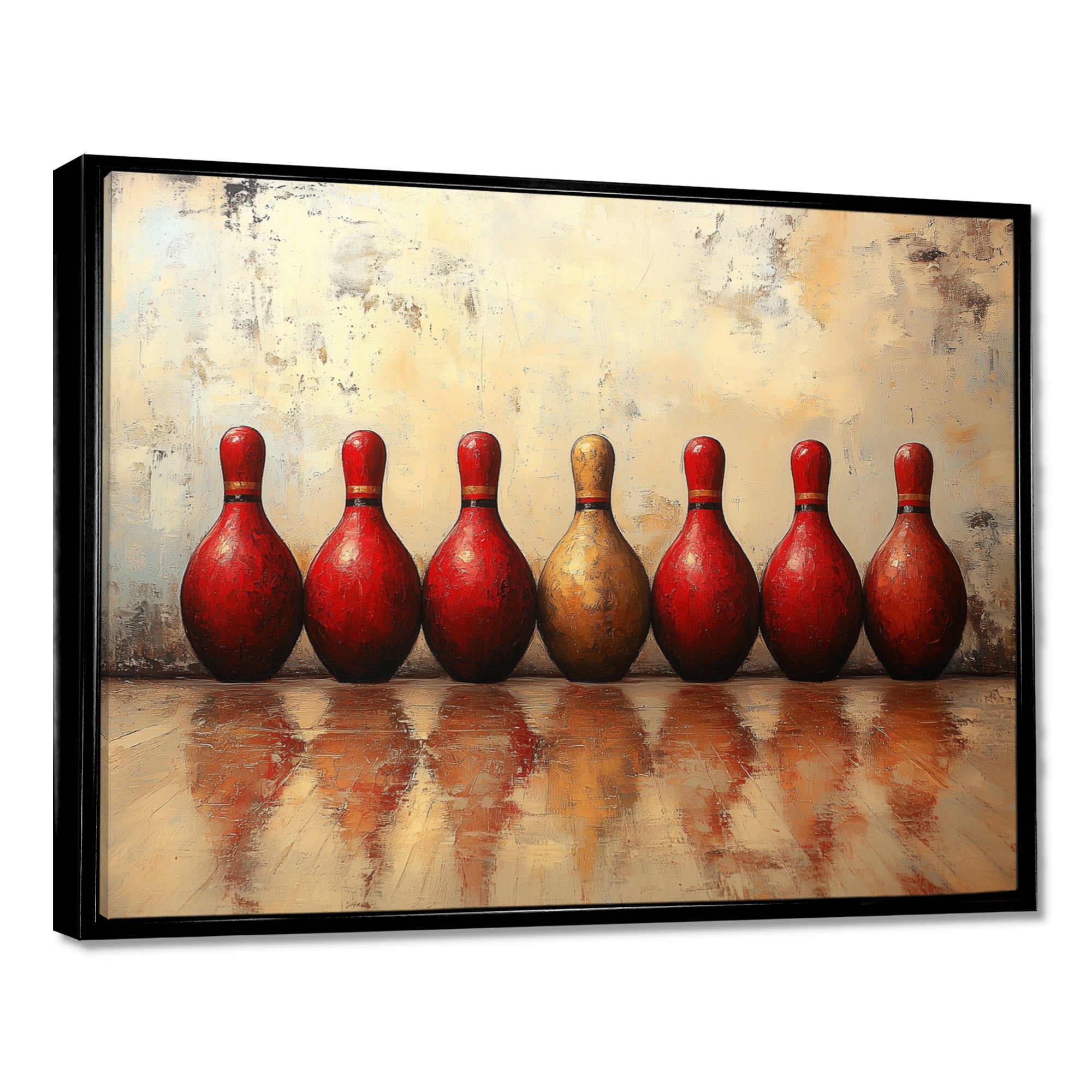 Red And Gold Bowling Perfect Game - Bowling Canvas Wall Art