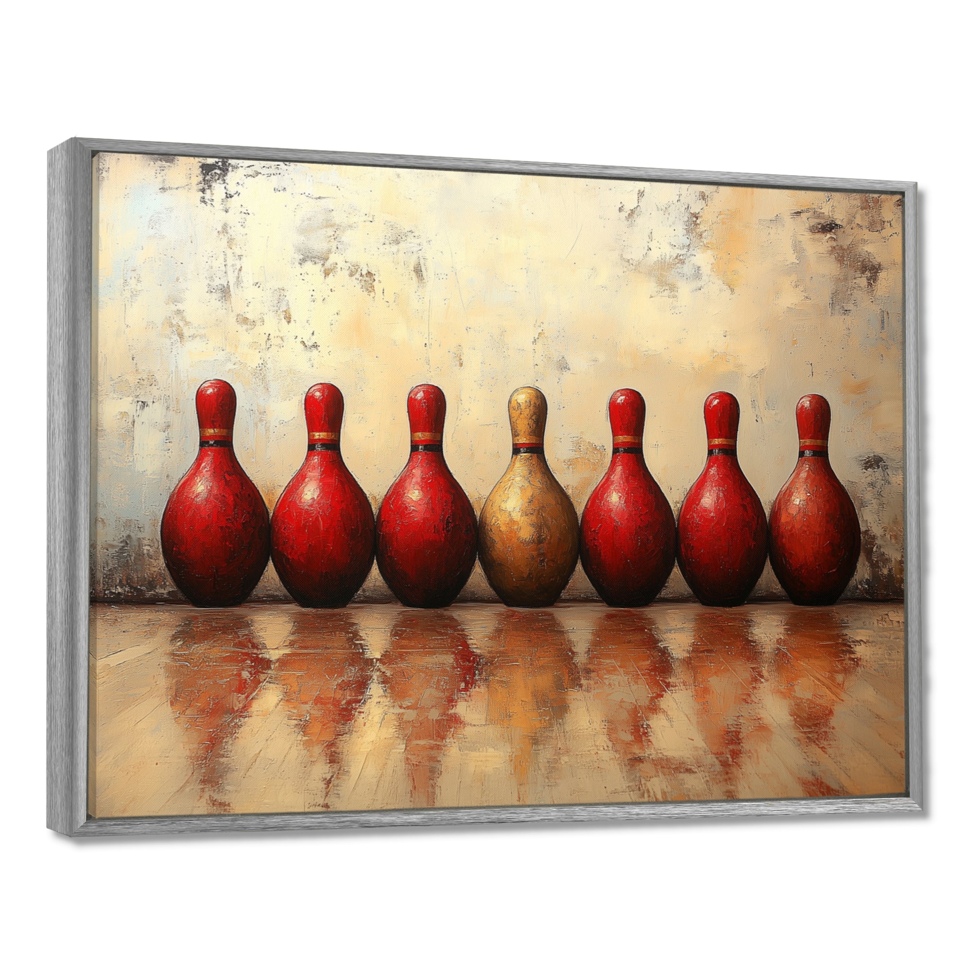 Red And Gold Bowling Perfect Game - Bowling Canvas Wall Art