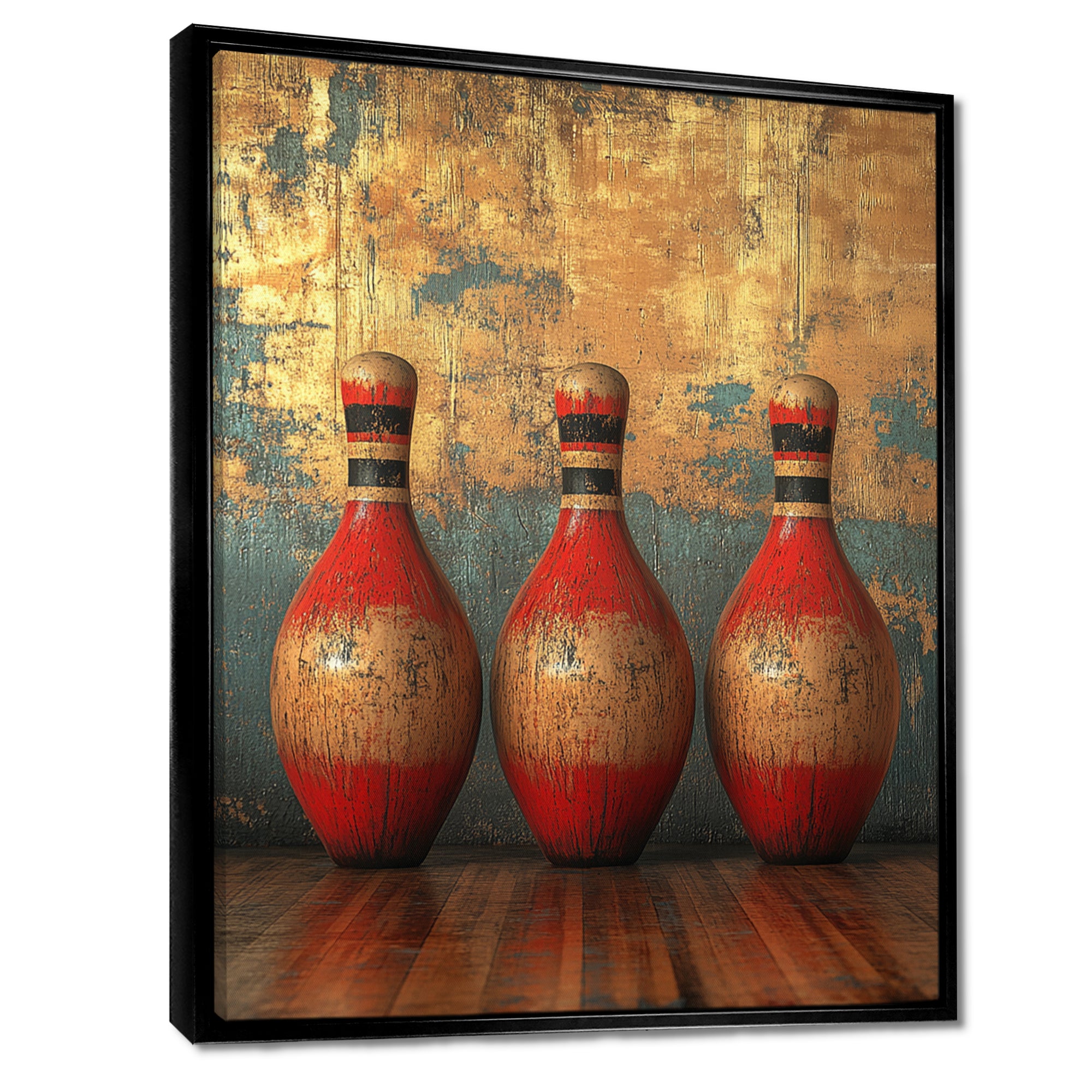 Gold And Red Bowling Perfect Game - Bowling Canvas Wall Art