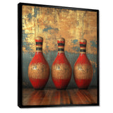 Gold And Red Bowling Perfect Game - Bowling Canvas Wall Art