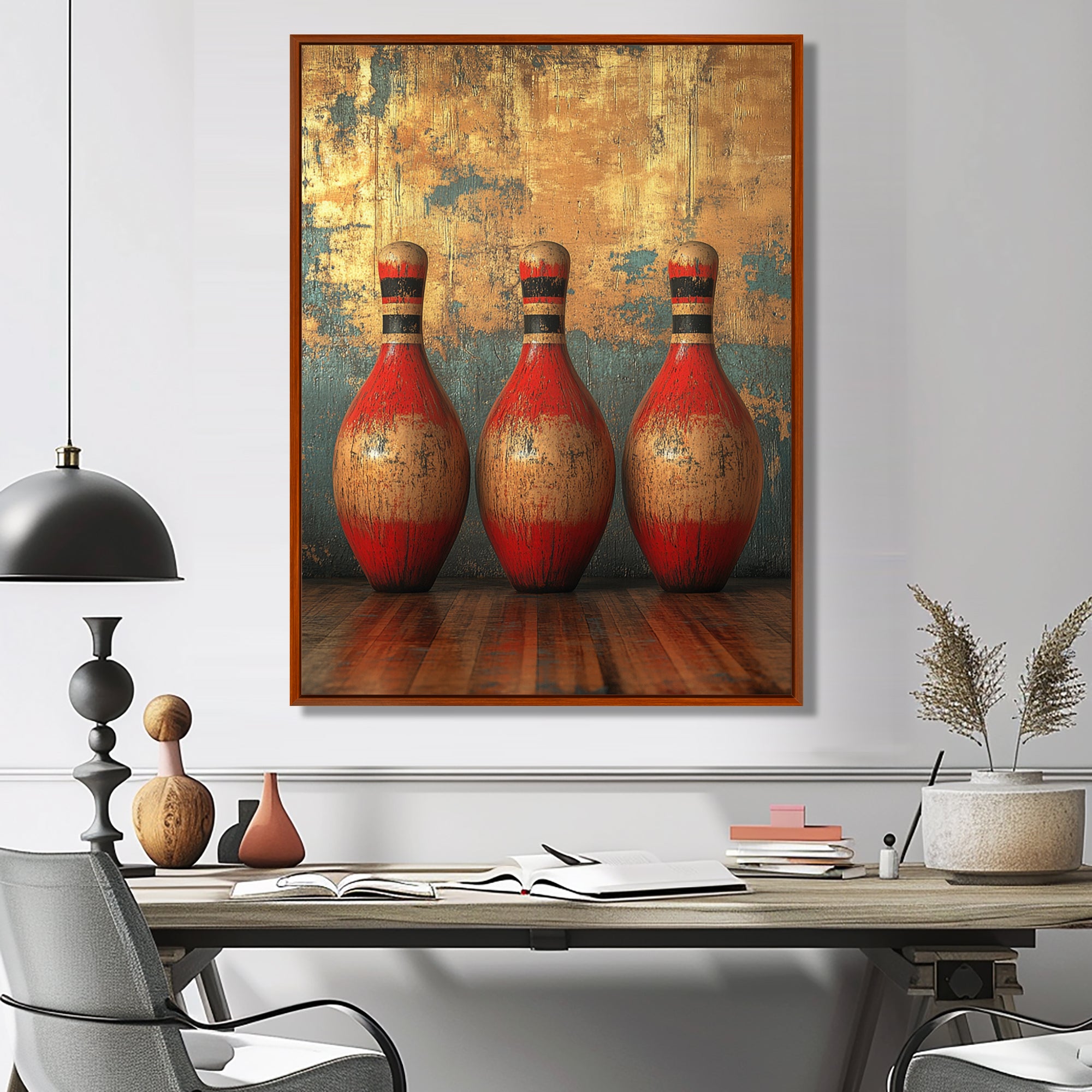 Gold And Red Bowling Perfect Game - Bowling Canvas Wall Art