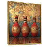 Gold And Red Bowling Perfect Game - Bowling Canvas Wall Art