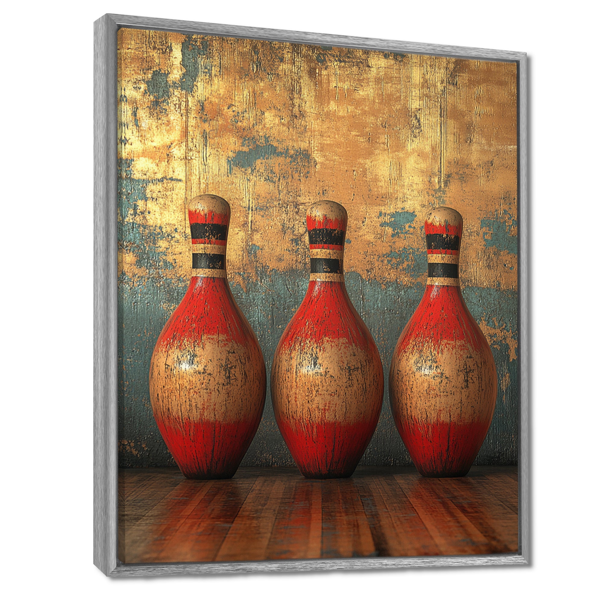 Gold And Red Bowling Perfect Game - Bowling Canvas Wall Art