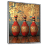 Gold And Red Bowling Perfect Game - Bowling Canvas Wall Art