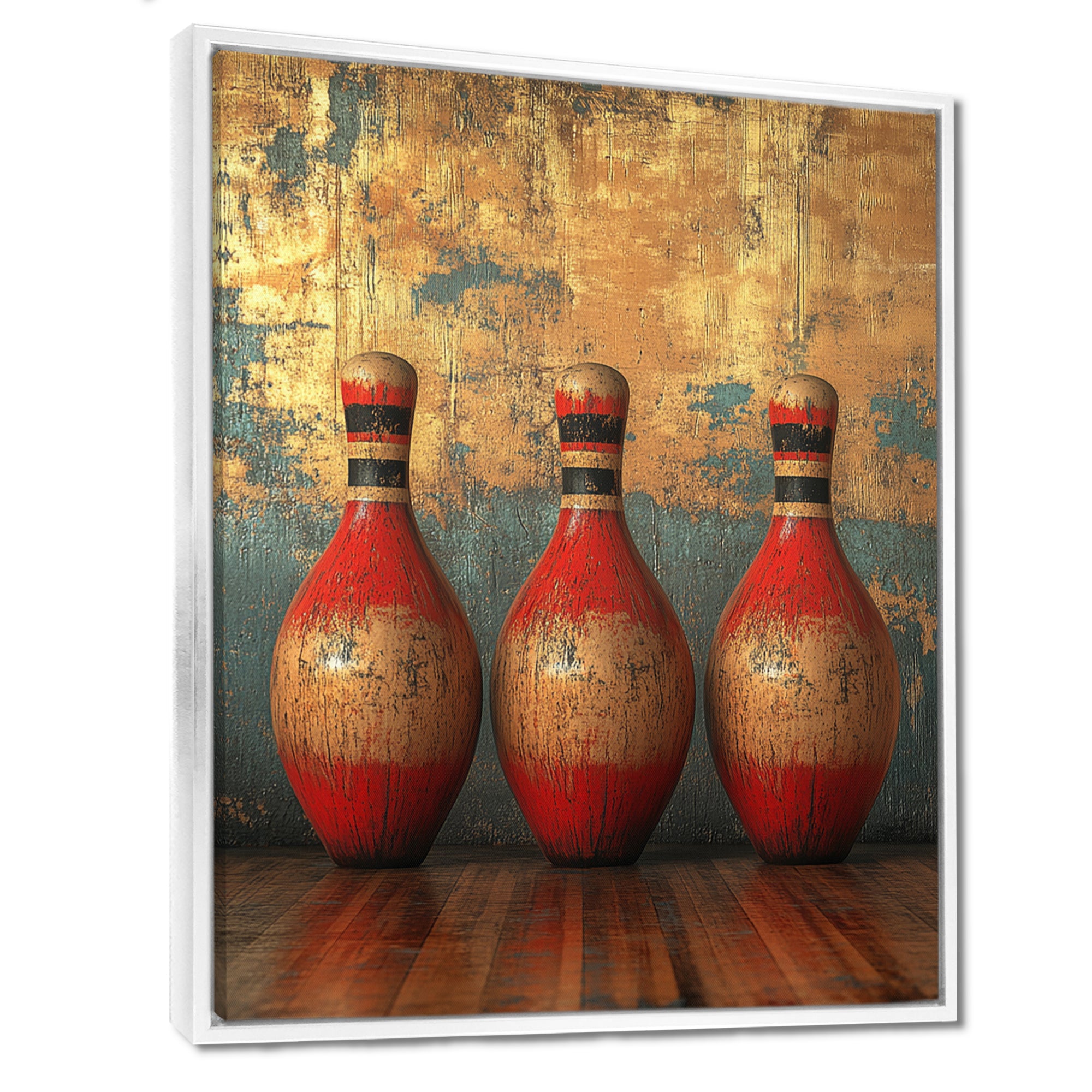 Gold And Red Bowling Perfect Game - Bowling Canvas Wall Art