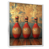 Gold And Red Bowling Perfect Game - Bowling Canvas Wall Art