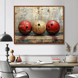 Gold And Red Bowling Perfect Game Glory - Bowling Canvas Wall Art