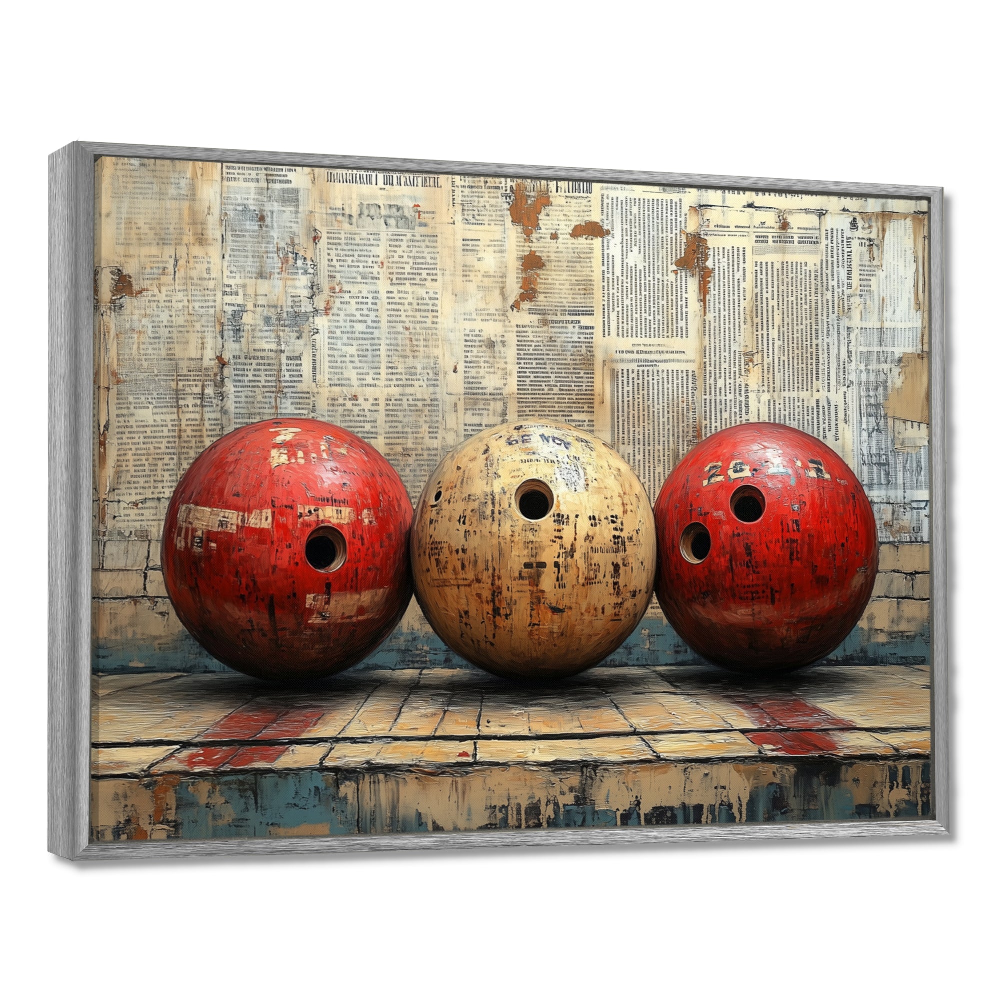 Gold And Red Bowling Perfect Game Glory - Bowling Canvas Wall Art