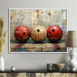 Gold And Red Bowling Perfect Game Glory - Bowling Canvas Wall Art