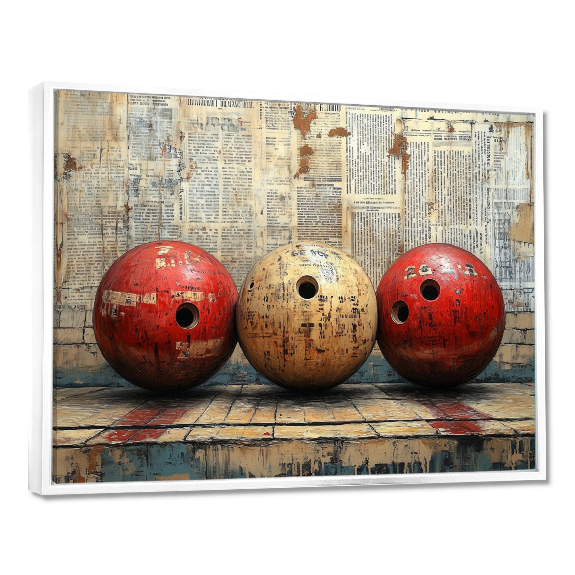 Gold And Red Bowling Perfect Game Glory - Bowling Canvas Wall Art