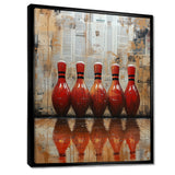 Red And Brown Bowling Perfect Game Glory - Bowling Canvas Wall Art