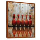 Red And Brown Bowling Perfect Game Glory - Bowling Canvas Wall Art