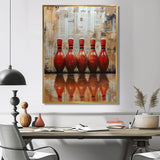 Red And Brown Bowling Perfect Game Glory - Bowling Canvas Wall Art