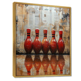 Red And Brown Bowling Perfect Game Glory - Bowling Canvas Wall Art