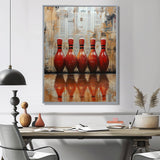 Red And Brown Bowling Perfect Game Glory - Bowling Canvas Wall Art