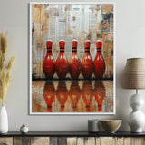 Red And Brown Bowling Perfect Game Glory - Bowling Canvas Wall Art