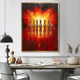 Yellow And Red Bowling Pin Topple - Bowling Canvas Wall Art