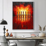 Yellow And Red Bowling Pin Topple - Bowling Canvas Wall Art
