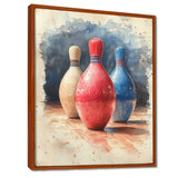 Pink And Blue Bowling Pinsetters Rhythm I - Bowling Canvas Wall Art