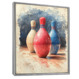 Pink And Blue Bowling Pinsetters Rhythm I - Bowling Canvas Wall Art