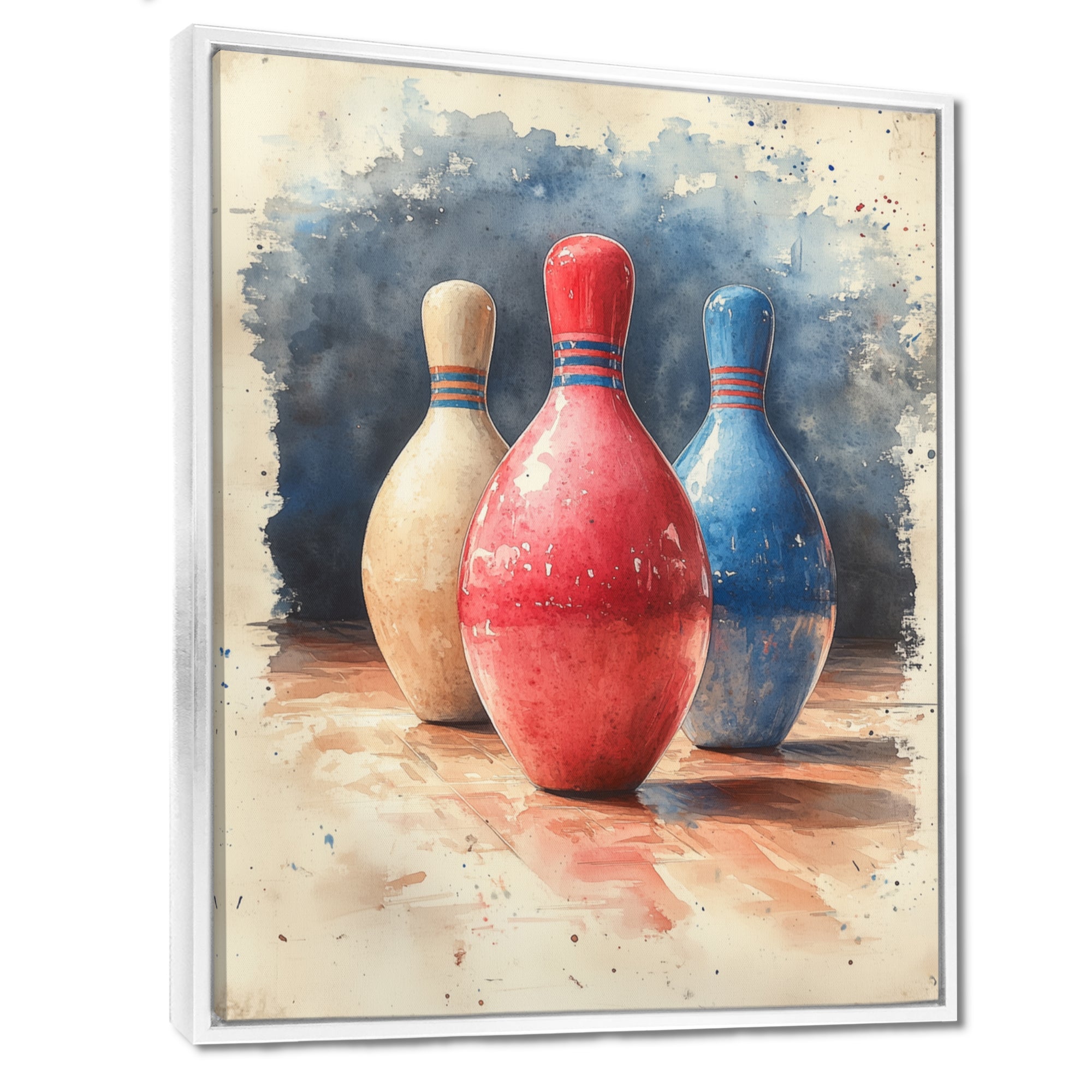 Pink And Blue Bowling Pinsetters Rhythm I - Bowling Canvas Wall Art