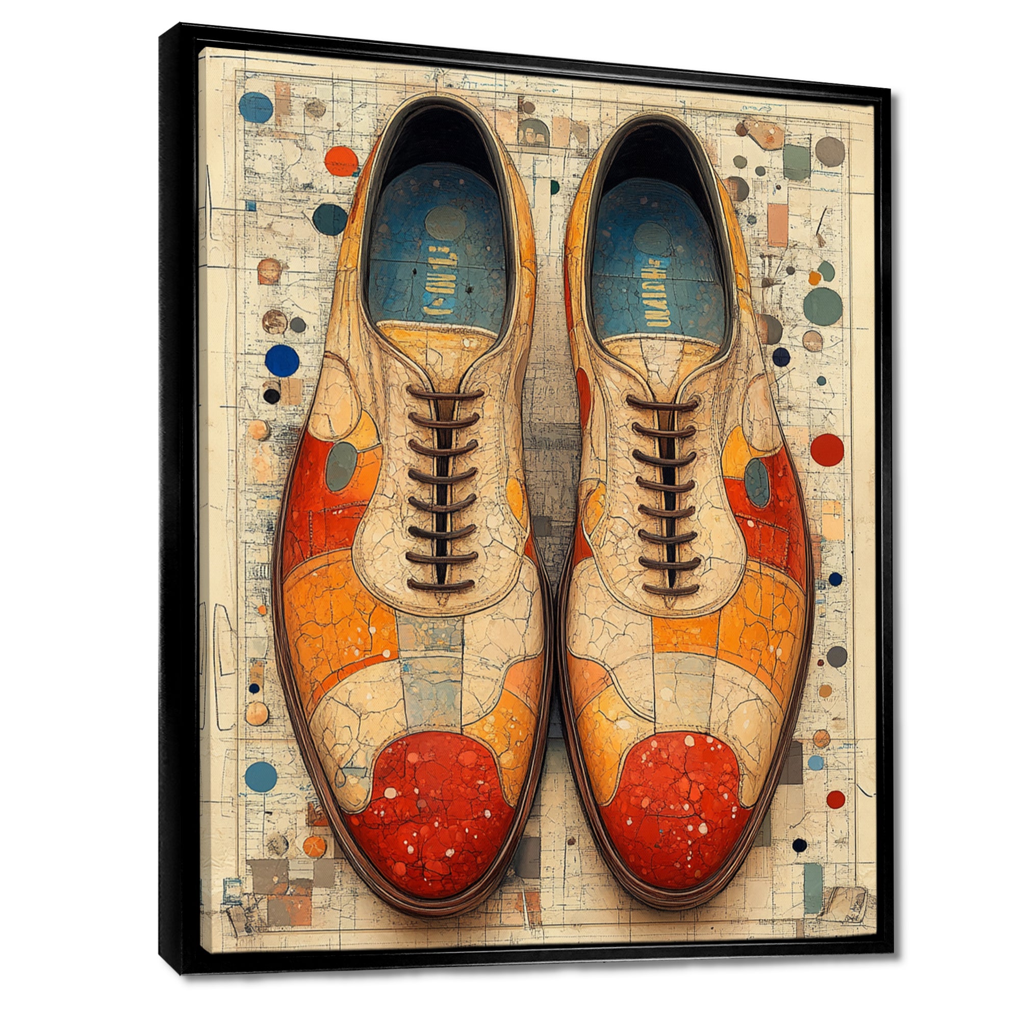 Orange And Yellow Bowling Shoe Rental - Bowling Canvas Wall Art