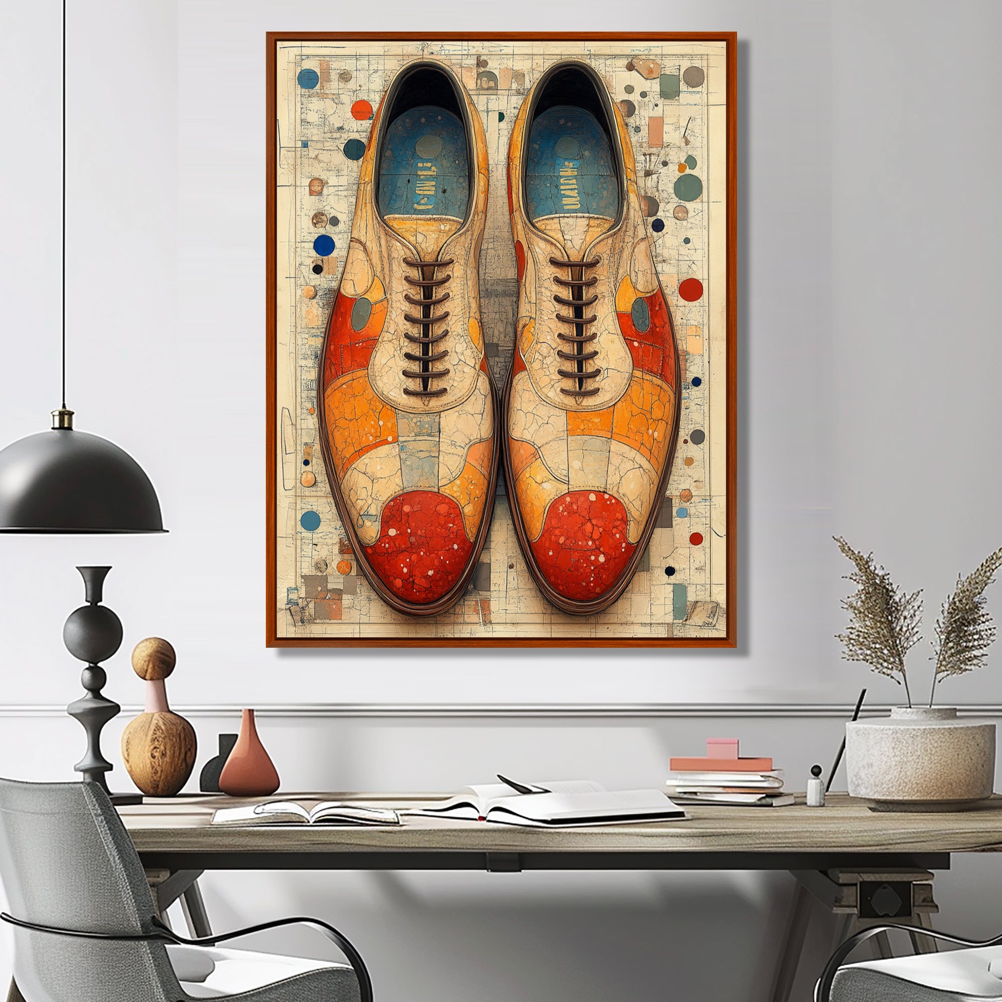 Orange And Yellow Bowling Shoe Rental - Bowling Canvas Wall Art