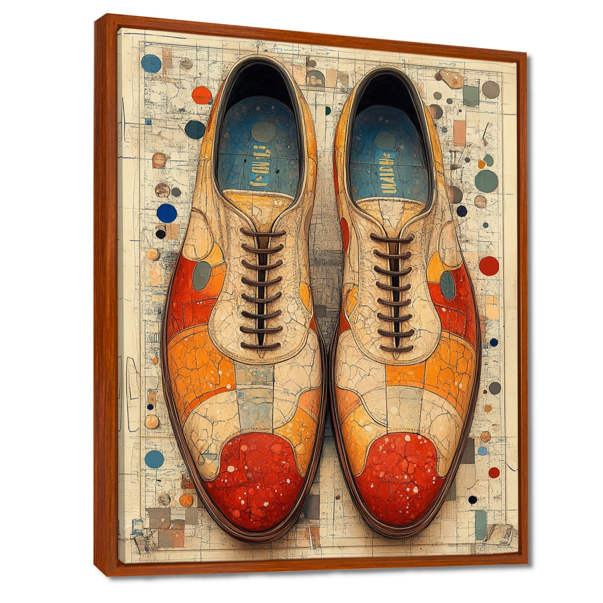 Orange And Yellow Bowling Shoe Rental - Bowling Canvas Wall Art