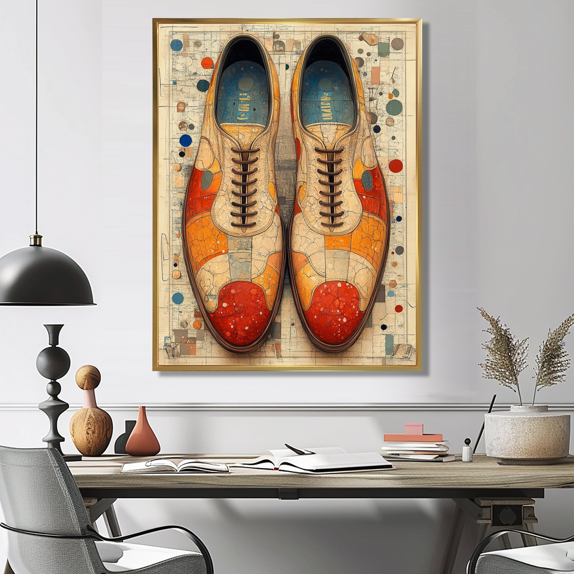 Orange And Yellow Bowling Shoe Rental - Bowling Canvas Wall Art