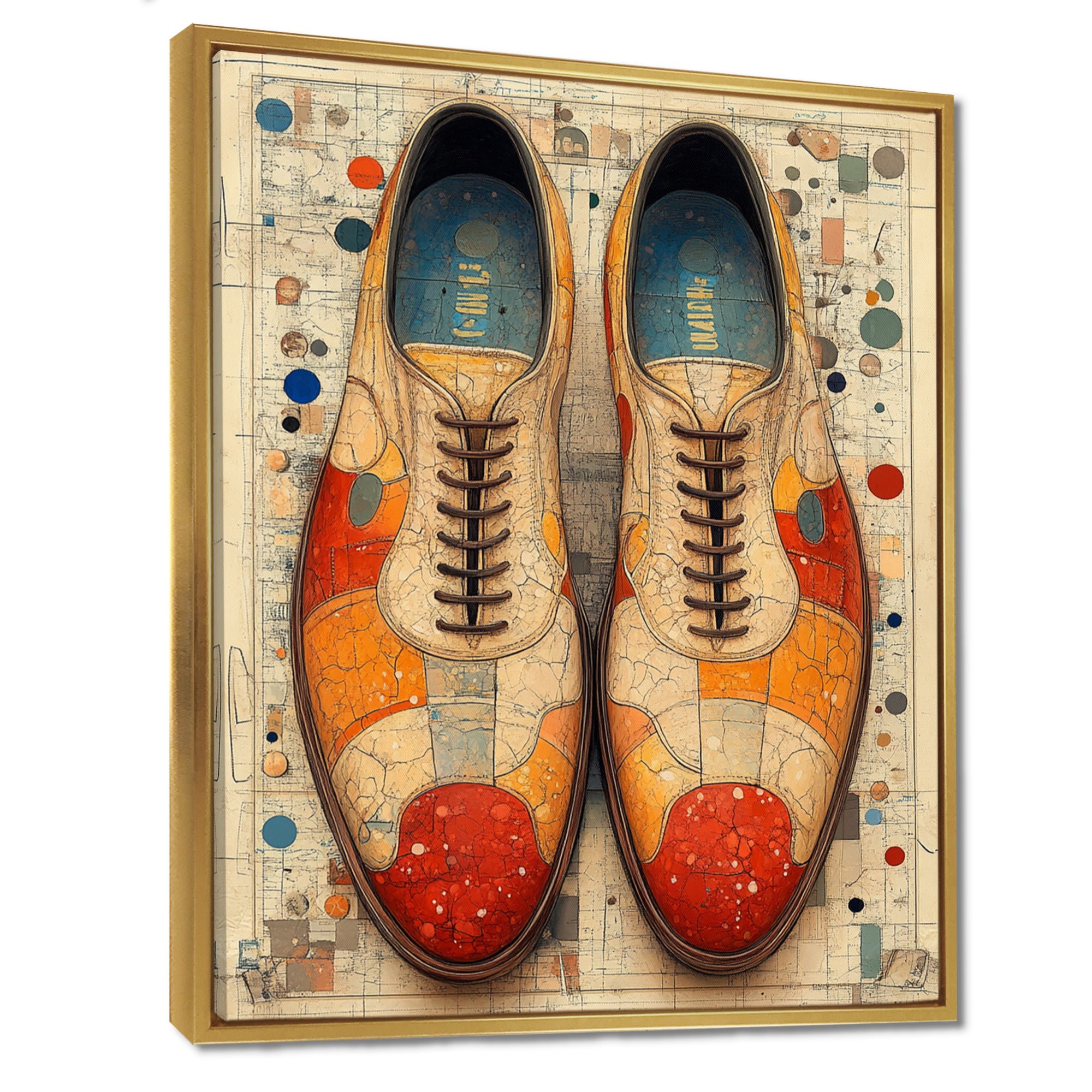 Orange And Yellow Bowling Shoe Rental - Bowling Canvas Wall Art