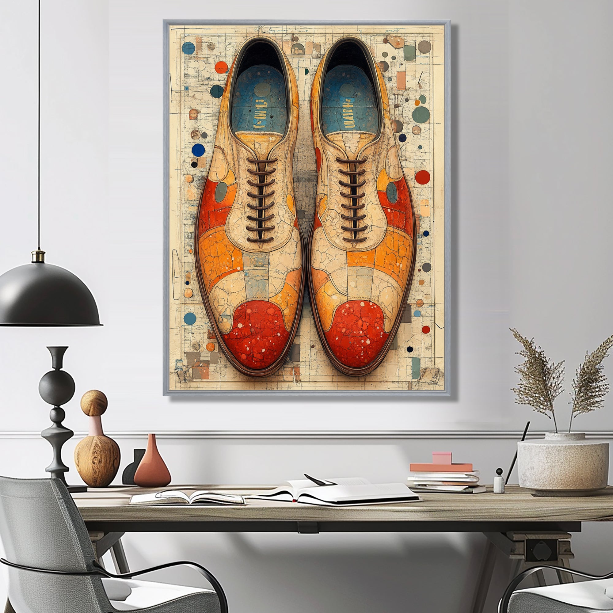 Orange And Yellow Bowling Shoe Rental - Bowling Canvas Wall Art