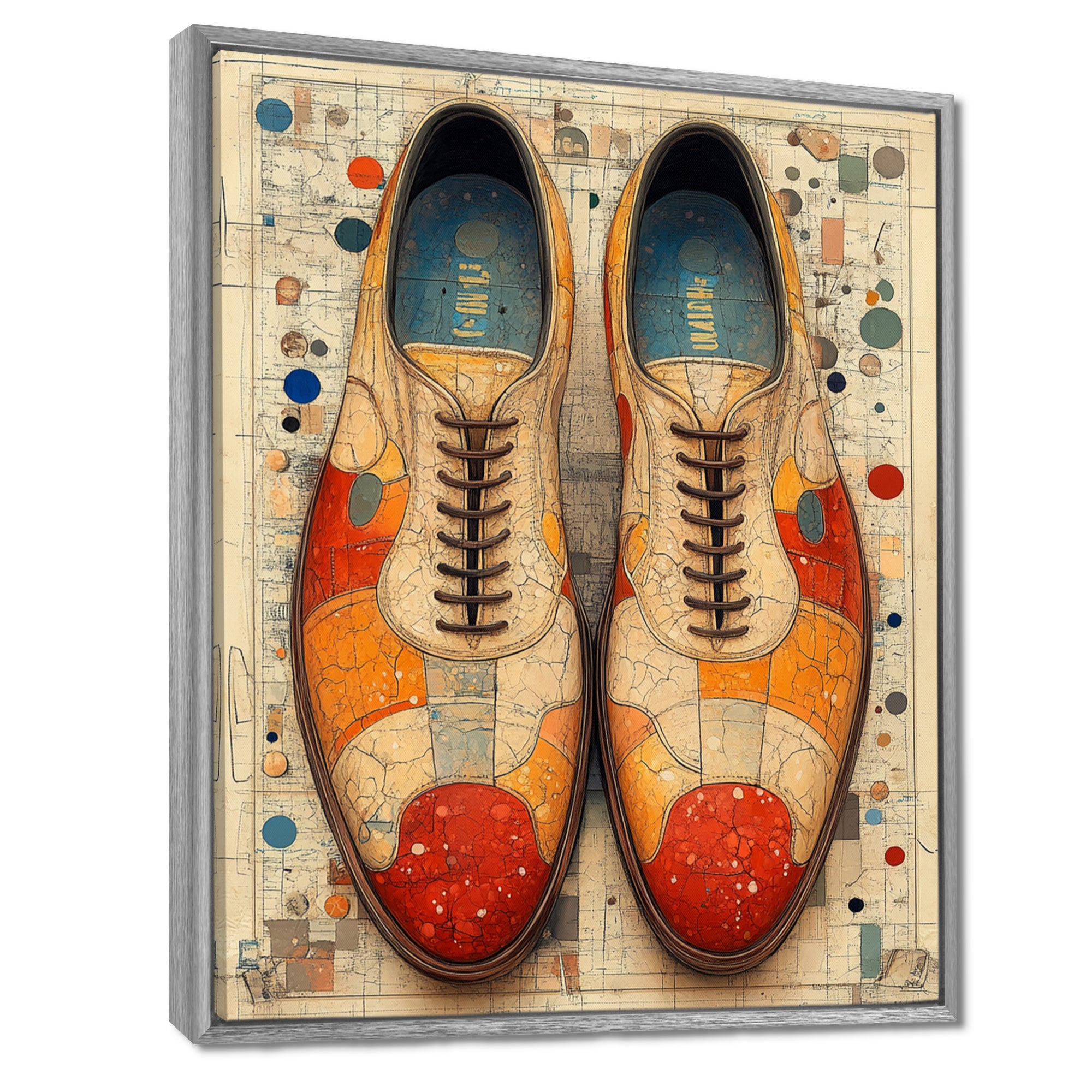 Orange And Yellow Bowling Shoe Rental - Bowling Canvas Wall Art