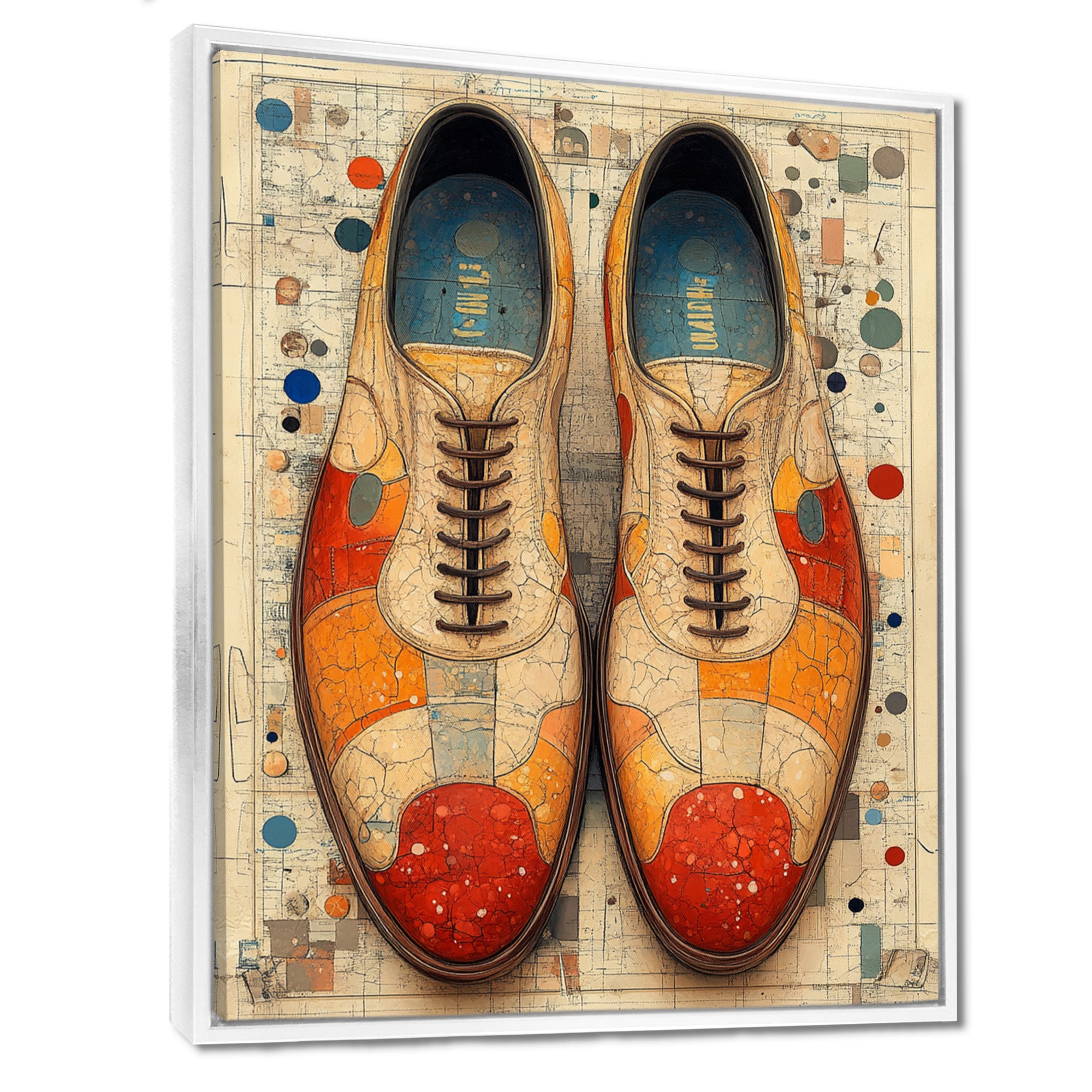 Orange And Yellow Bowling Shoe Rental - Bowling Canvas Wall Art
