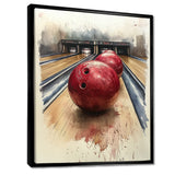 Red And Grey Bowling Spare Shot Focus - Bowling Canvas Wall Art