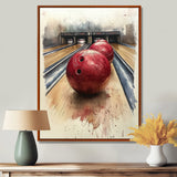 Red And Grey Bowling Spare Shot Focus - Bowling Canvas Wall Art