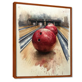 Red And Grey Bowling Spare Shot Focus - Bowling Canvas Wall Art