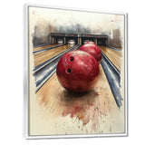 Red And Grey Bowling Spare Shot Focus - Bowling Canvas Wall Art