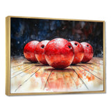 Red And Black Bowling Spare Shot Focus - Bowling Canvas Wall Art