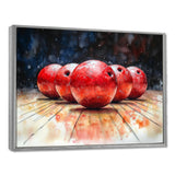 Red And Black Bowling Spare Shot Focus - Bowling Canvas Wall Art