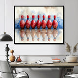 Red And Blue Bowling Split Decision - Bowling Canvas Wall Art