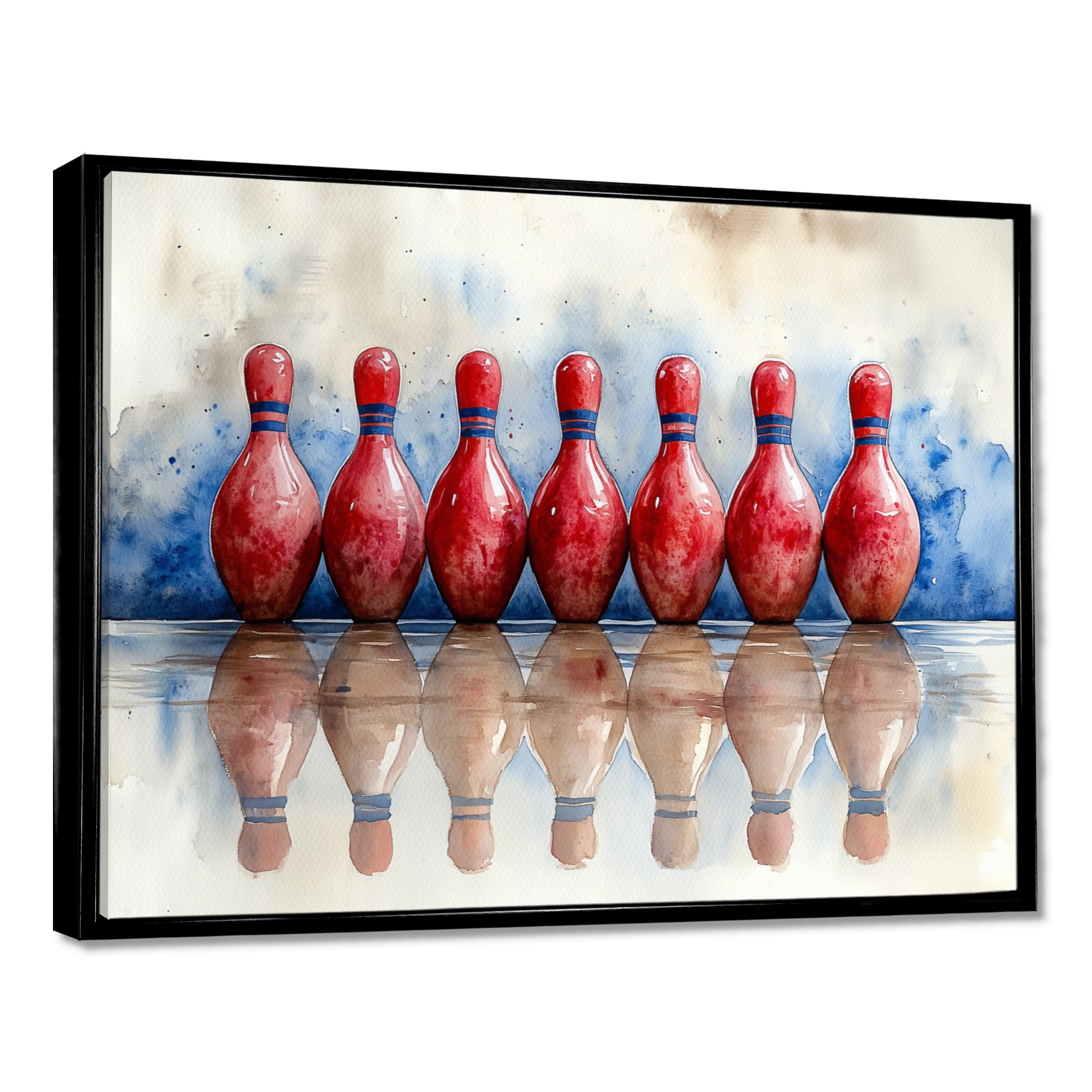 Red And Blue Bowling Split Decision - Bowling Canvas Wall Art