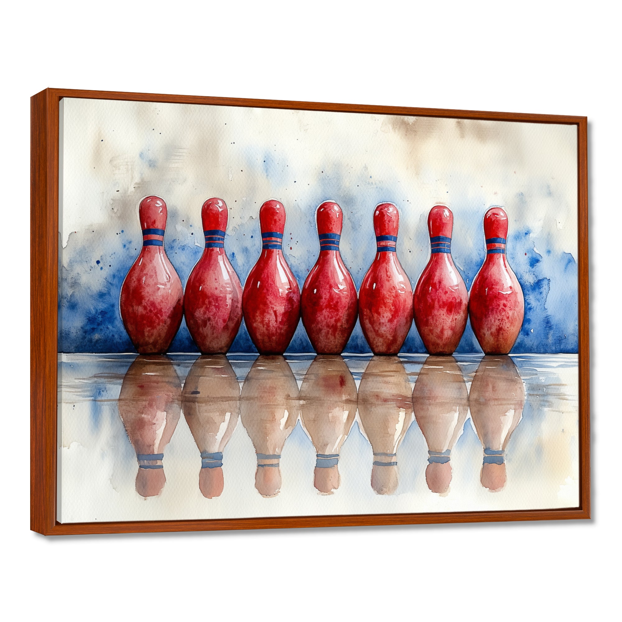 Red And Blue Bowling Split Decision - Bowling Canvas Wall Art