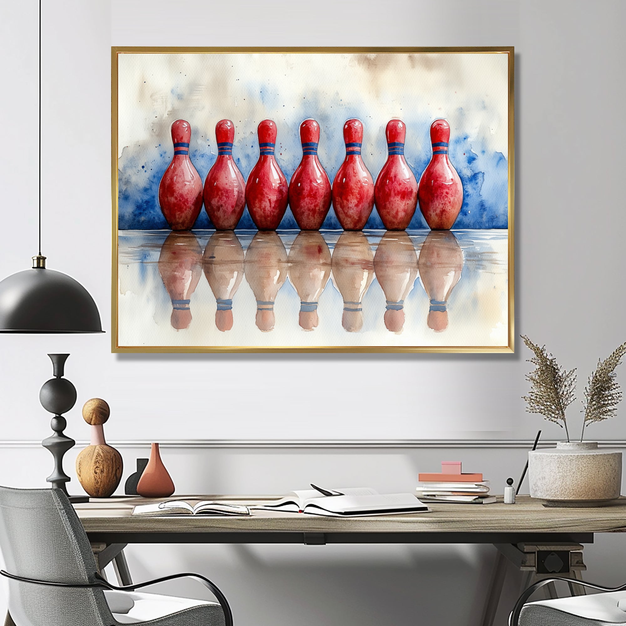 Red And Blue Bowling Split Decision - Bowling Canvas Wall Art