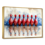 Red And Blue Bowling Split Decision - Bowling Canvas Wall Art
