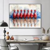 Red And Blue Bowling Split Decision - Bowling Canvas Wall Art