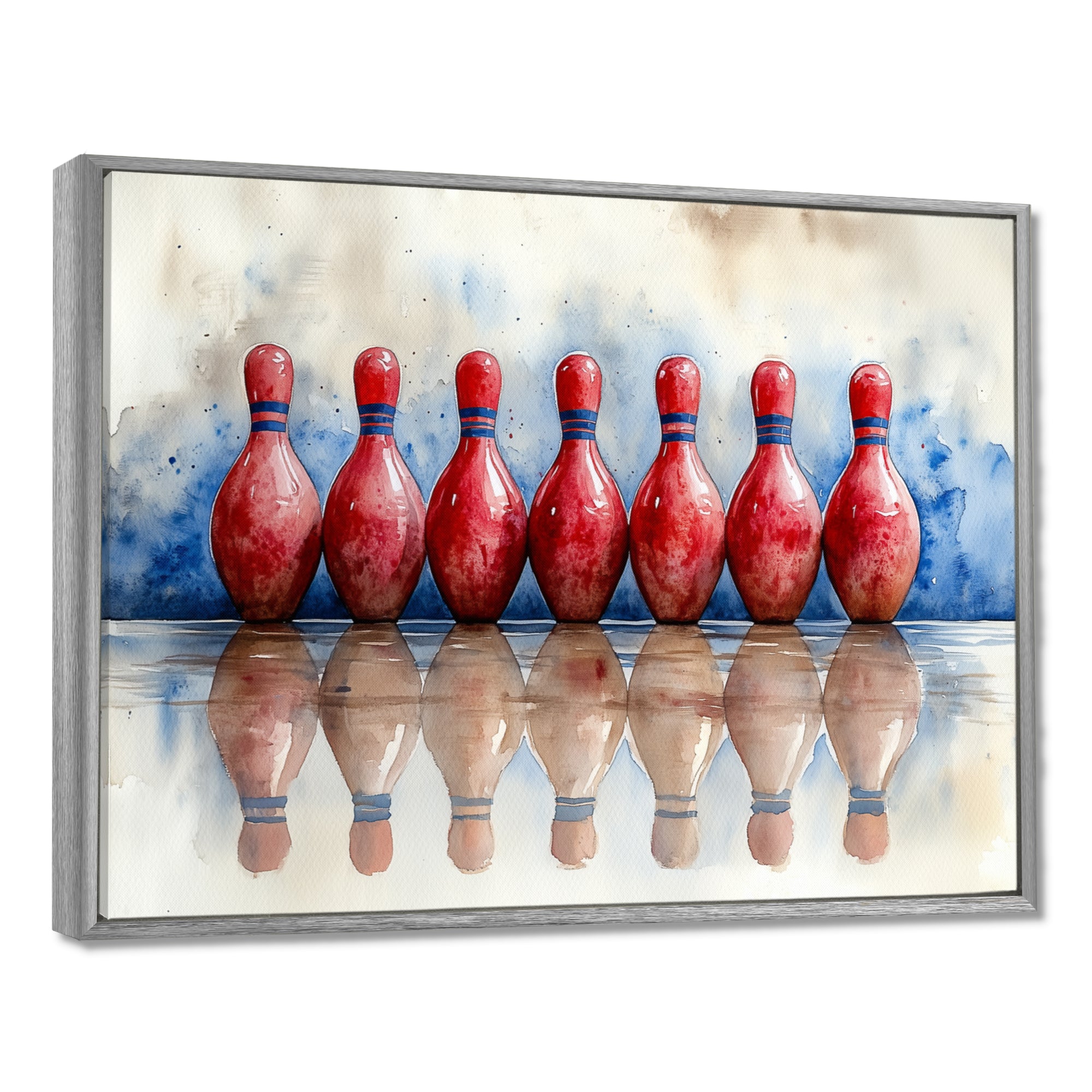 Red And Blue Bowling Split Decision - Bowling Canvas Wall Art