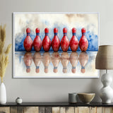 Red And Blue Bowling Split Decision - Bowling Canvas Wall Art