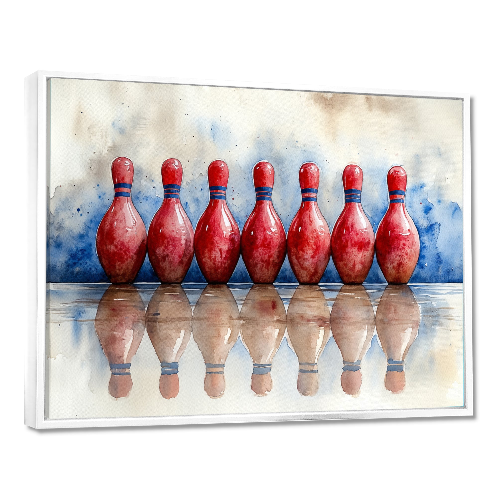 Red And Blue Bowling Split Decision - Bowling Canvas Wall Art