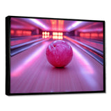 Pink And Purple Bowling Strike Celebration - Bowling Canvas Wall Art