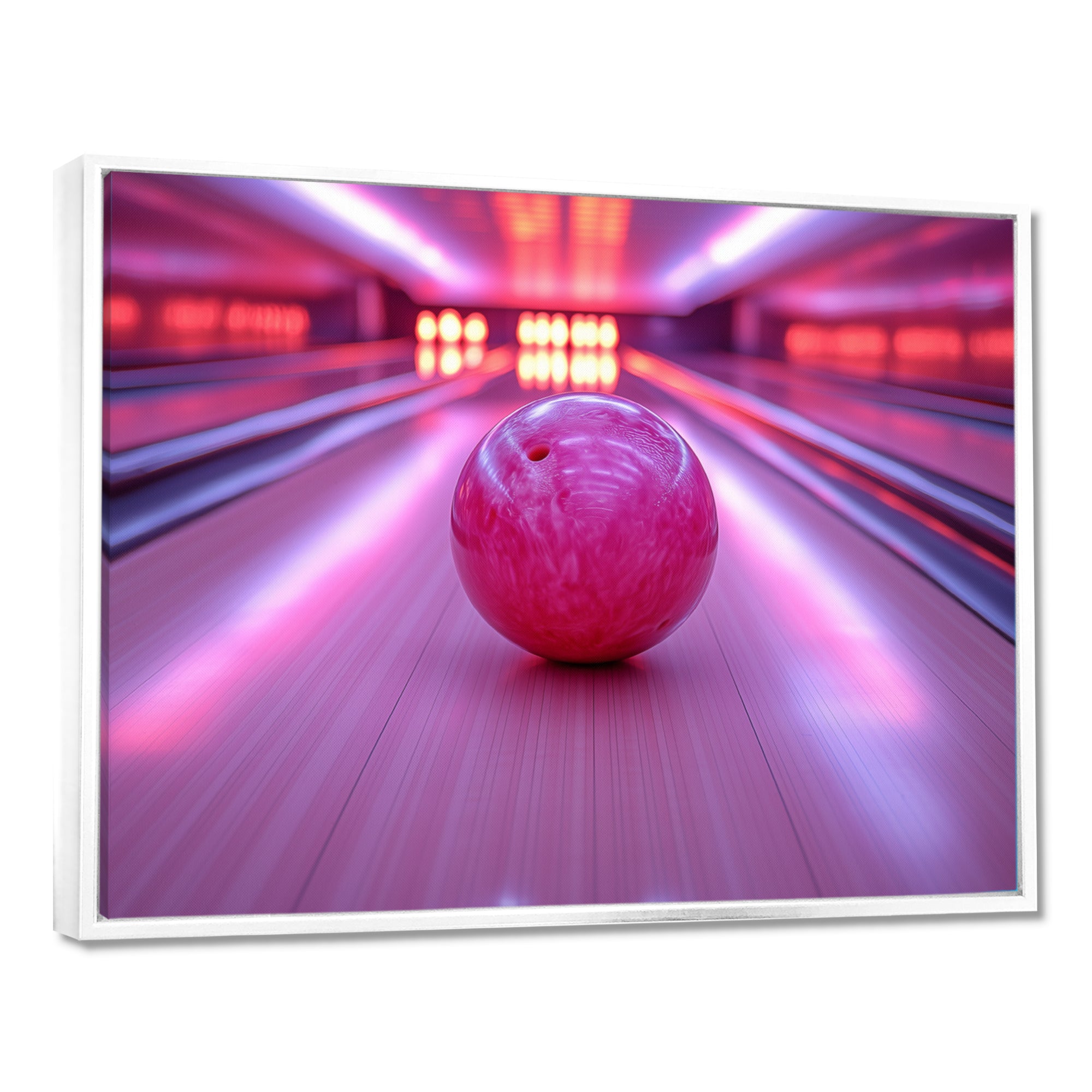 Pink And Purple Bowling Strike Celebration - Bowling Canvas Wall Art